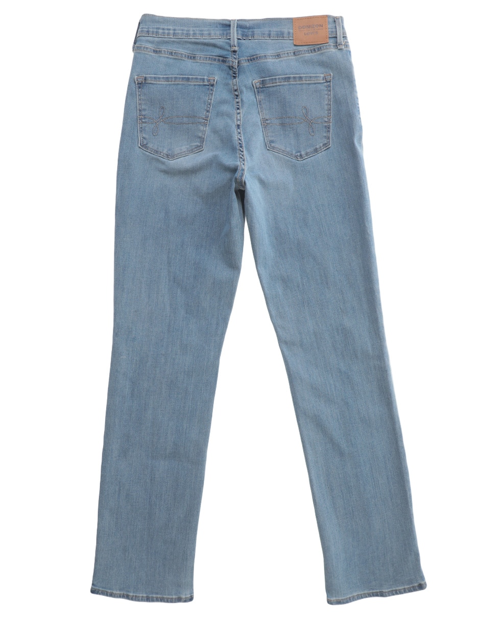 Jeans straight High-Rise corte cintura alta para mujer 2