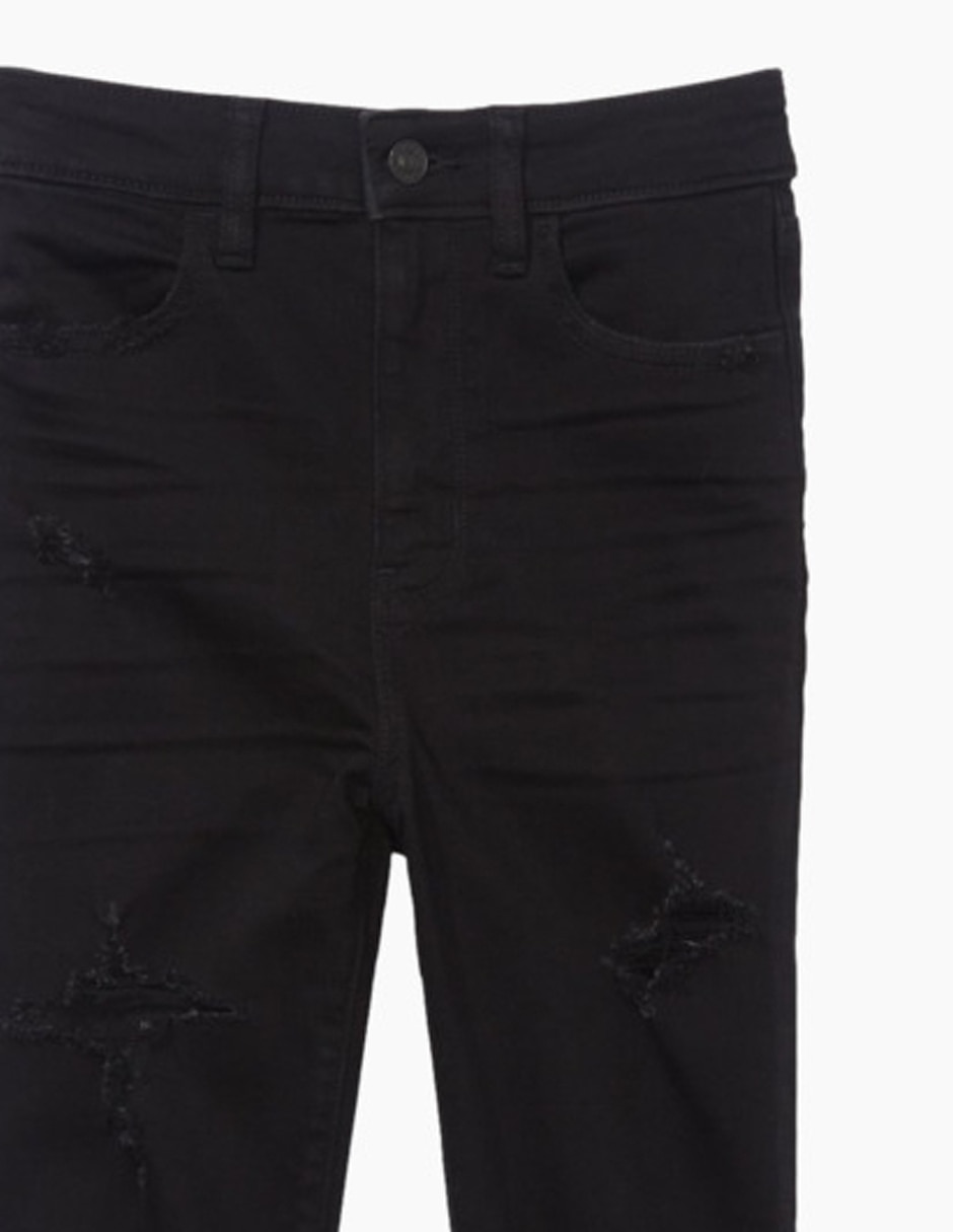 Jeans skinny super hi-rise jegging lavado destruido corte cintura alta para mujer 3