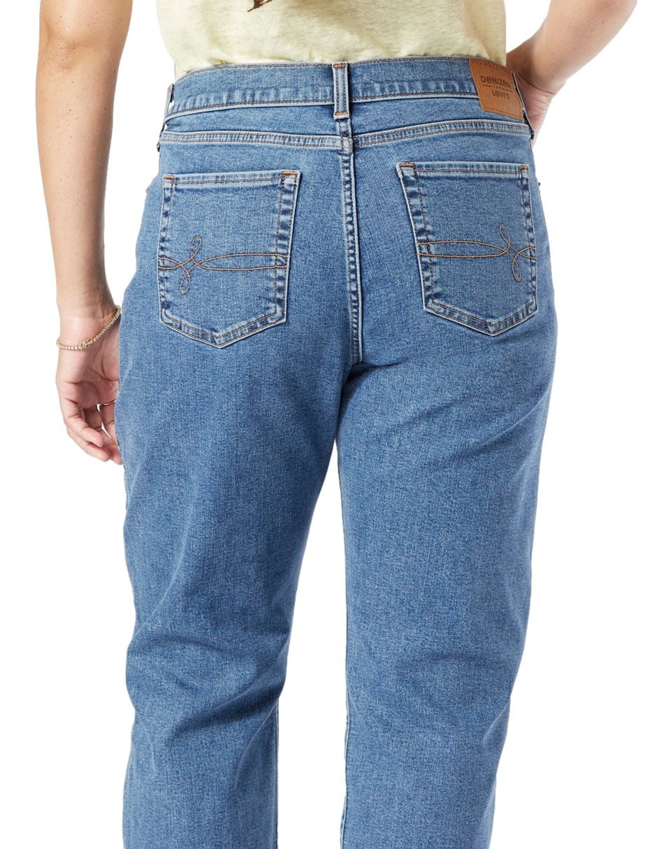 Jeans slim Mid-rise boyfriend corte cintura para mujer 4