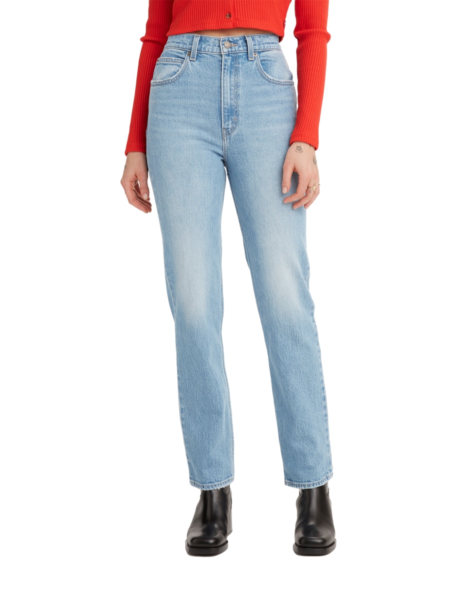 borde realce aplausos Jeans straight Levi's 70s High Slim Straight lavado claro corte cintura  alta para mujer
