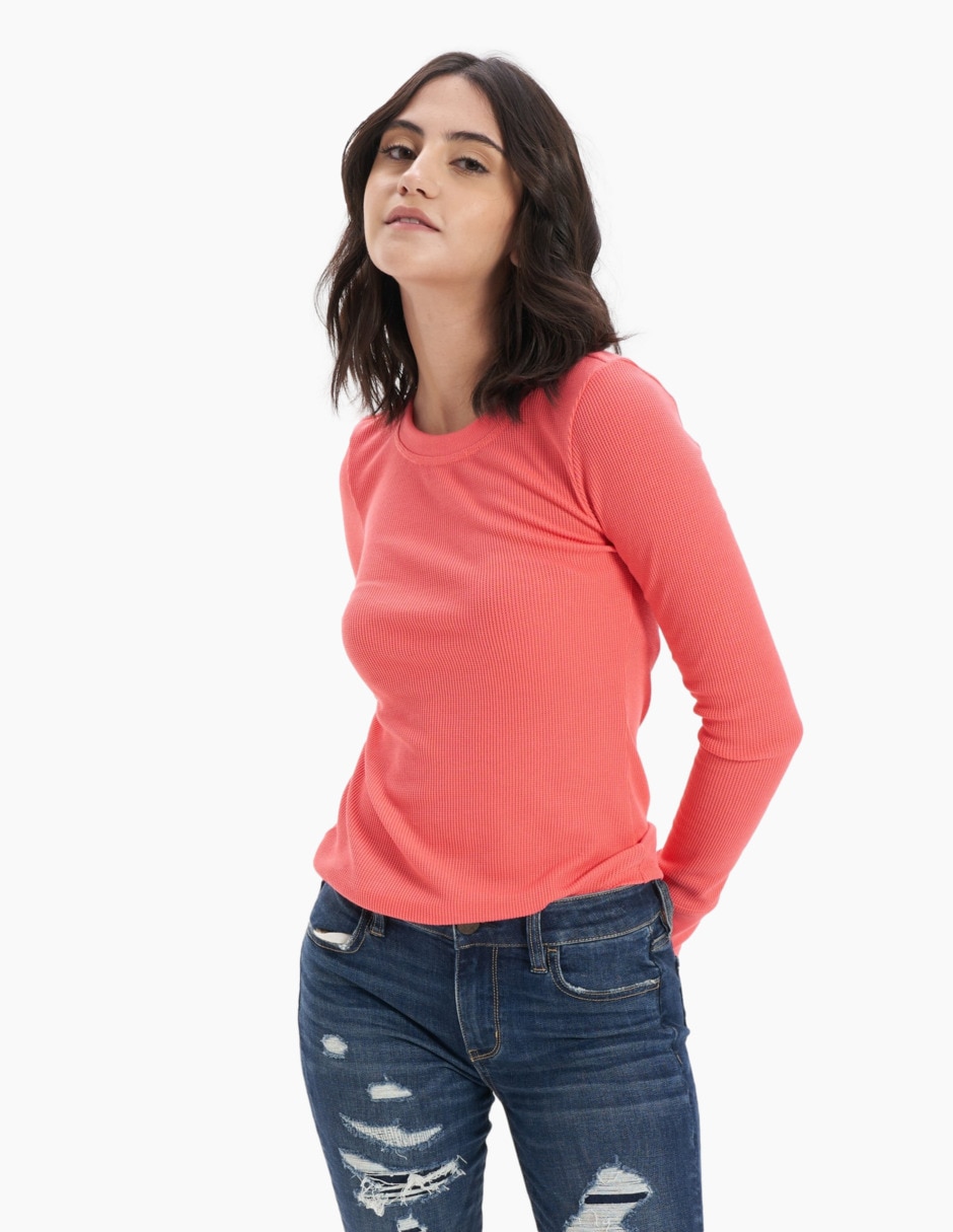 Blusa casual Frappe manga larga para mujer