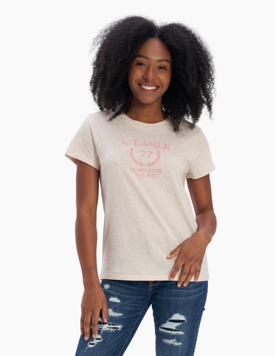 Playera manga corta American Eagle cuello redondo para mujer