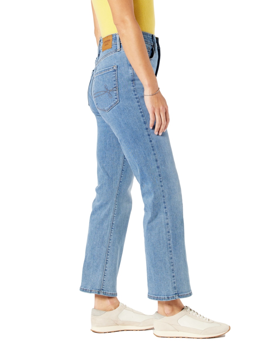 Jeans straight Sculpt uhr crop flare corte cintura alta para mujer 2
