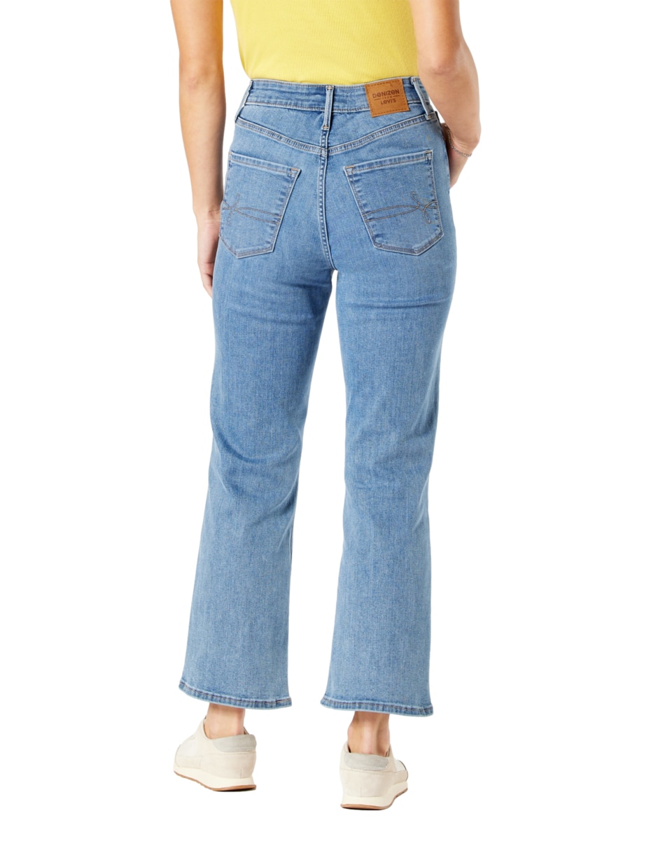 Jeans straight Sculpt uhr crop flare corte cintura alta para mujer 3