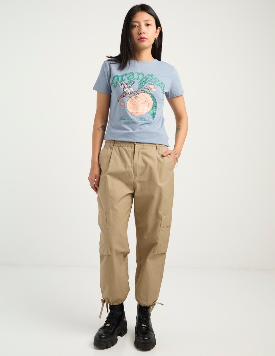 Playera manga corta cuello redondo para mujer 3