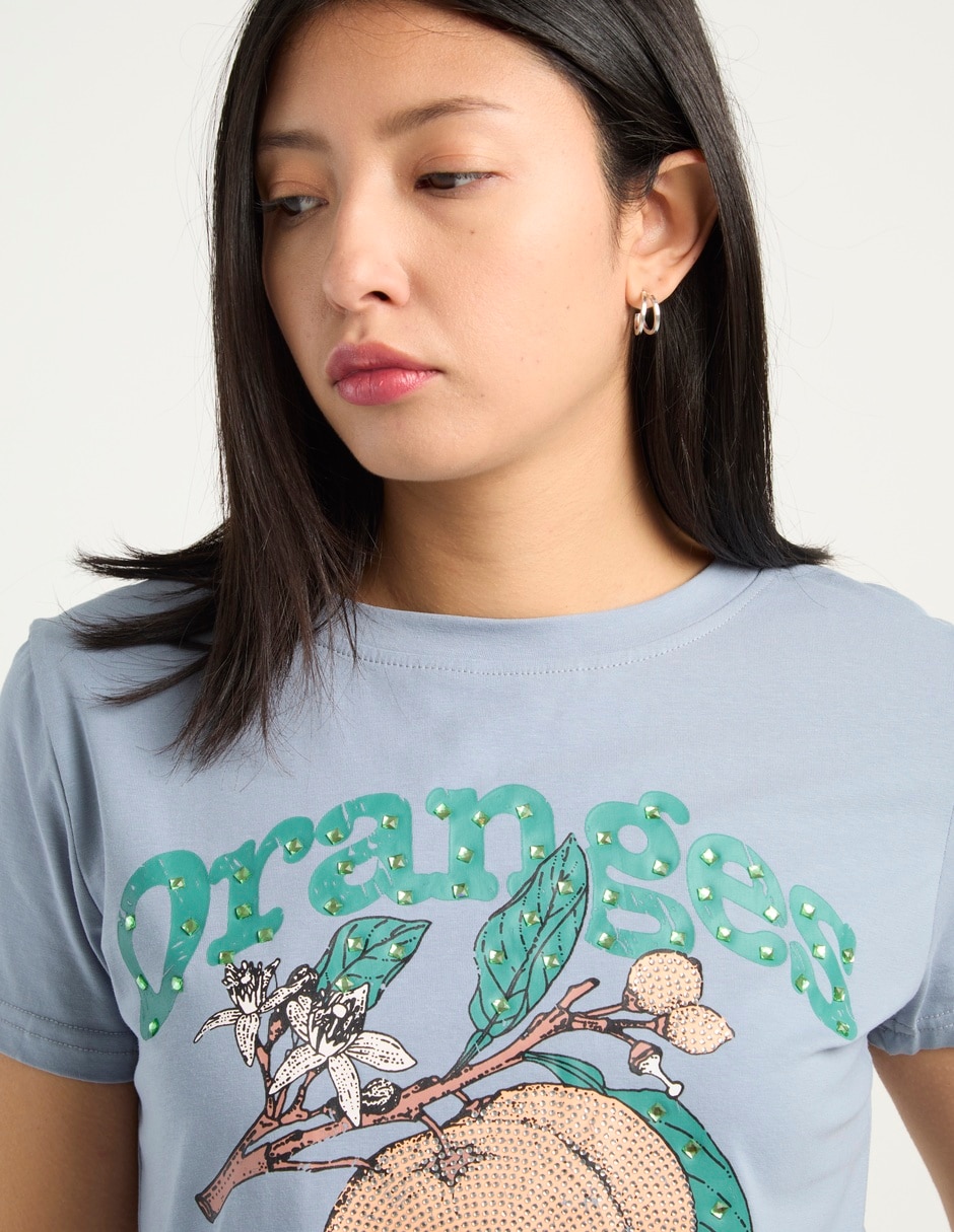 Playera manga corta cuello redondo para mujer 4