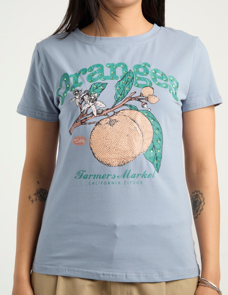 Playera manga corta cuello redondo para mujer 7
