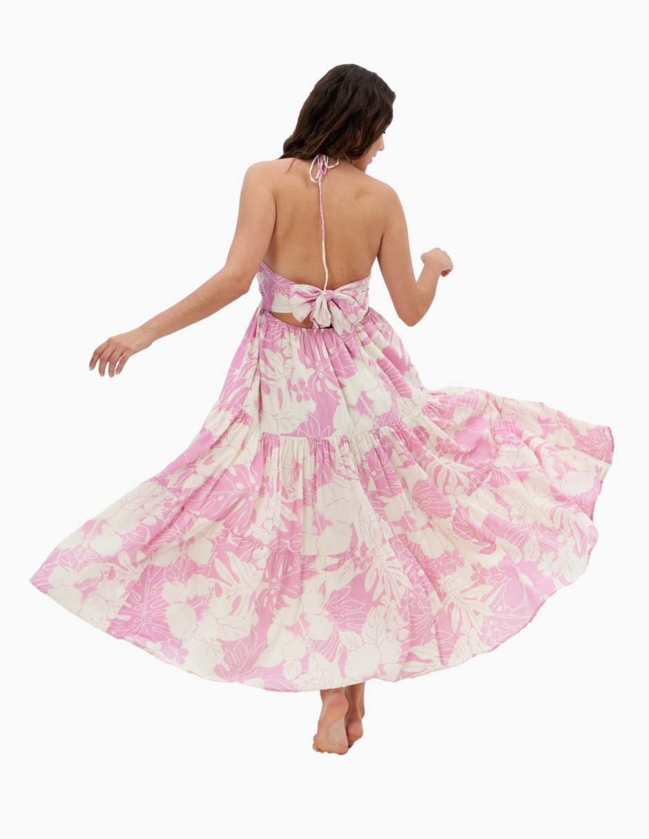 Vestido midi casual Fembra Tiered Midi para mujer 2