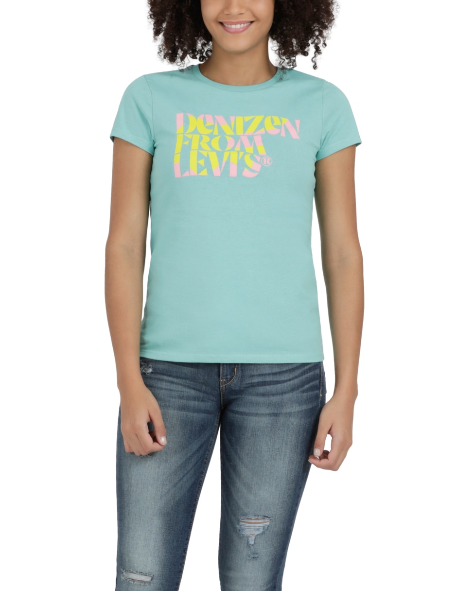 Playera manga corta cuello redondo para mujer