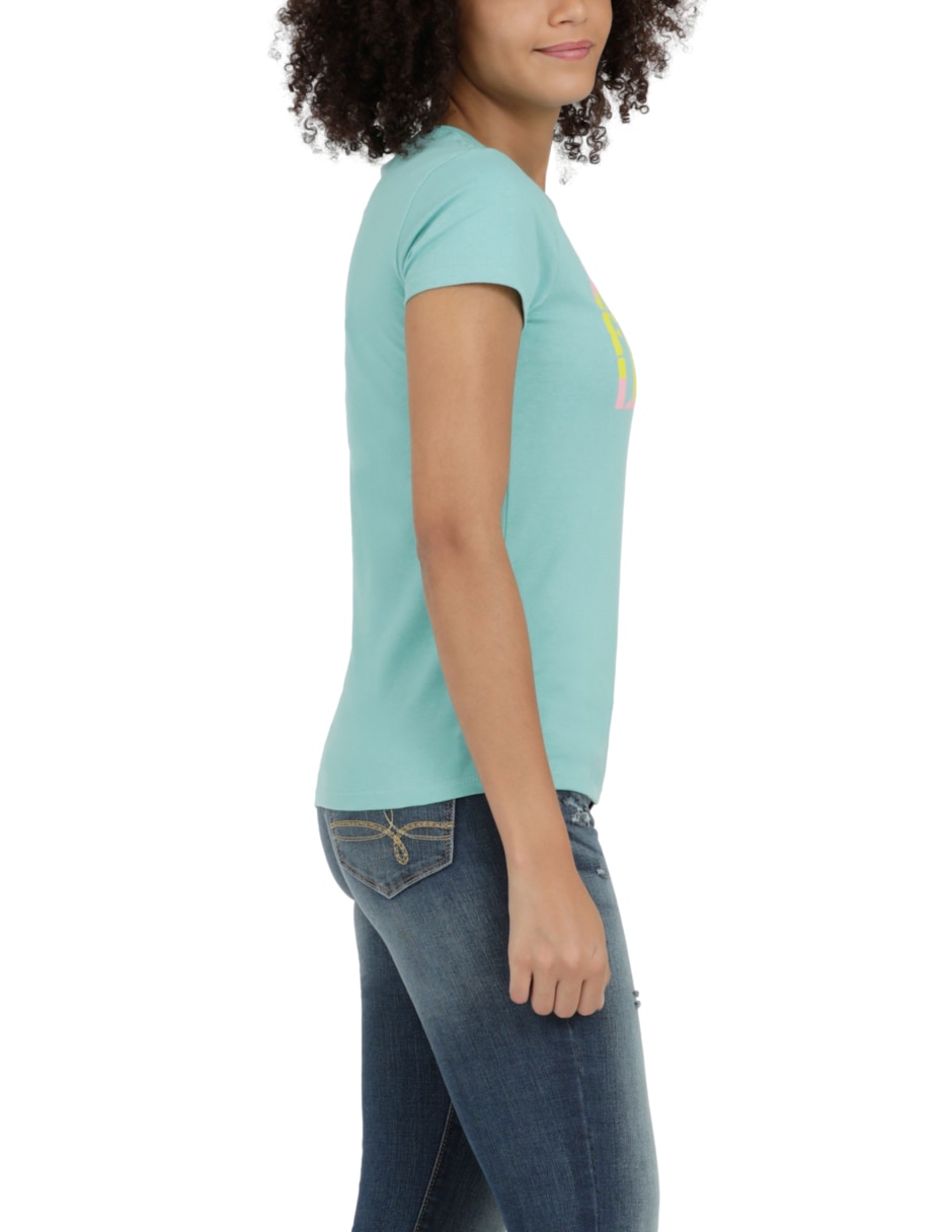 Playera manga corta cuello redondo para mujer 2