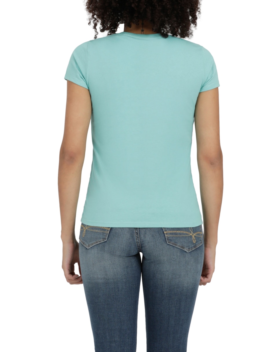 Playera manga corta cuello redondo para mujer 3