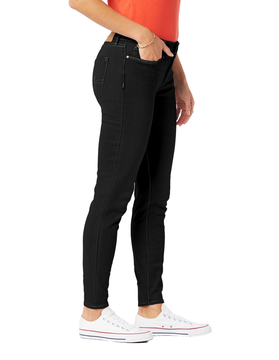Jeans skinny Mid-rise corte cintura para mujer 2