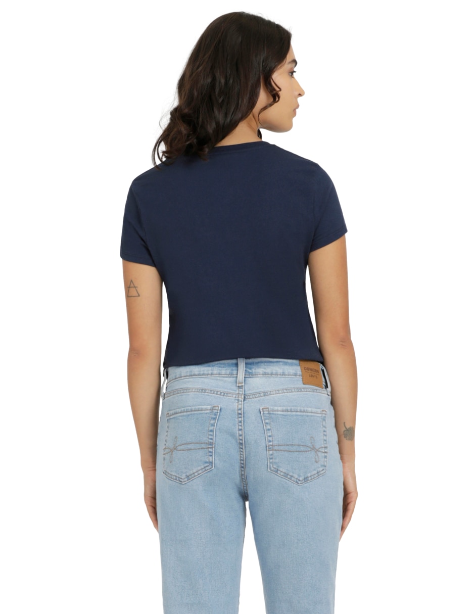 Playera manga corta cuello redondo para mujer 3