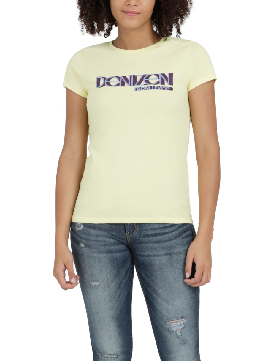Playera manga corta cuello redondo para mujer