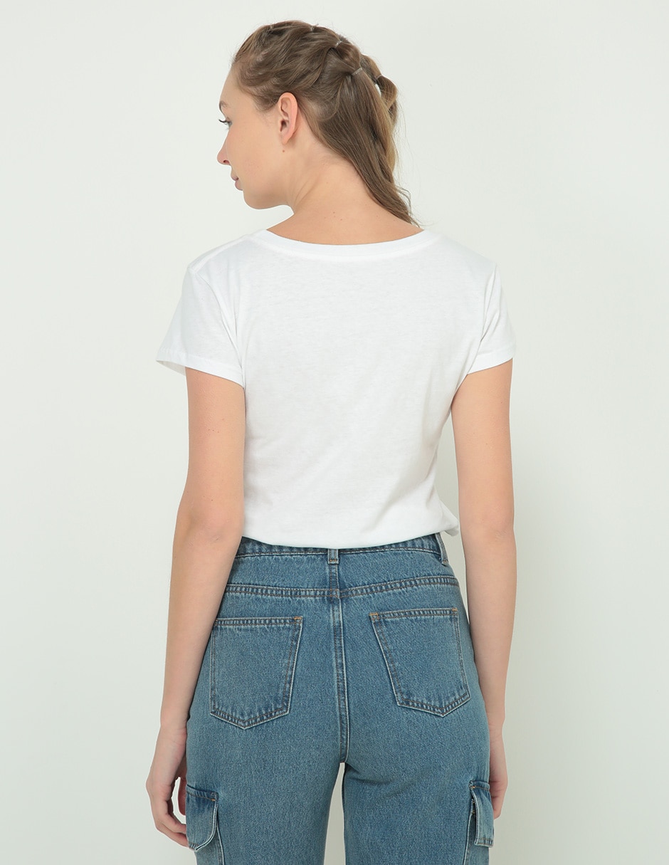 Playera manga corta cuello redondo para mujer 2