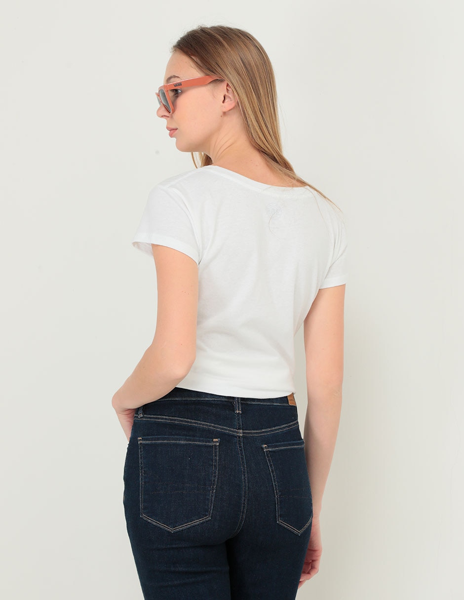 Playera manga corta cuello redondo para mujer 2