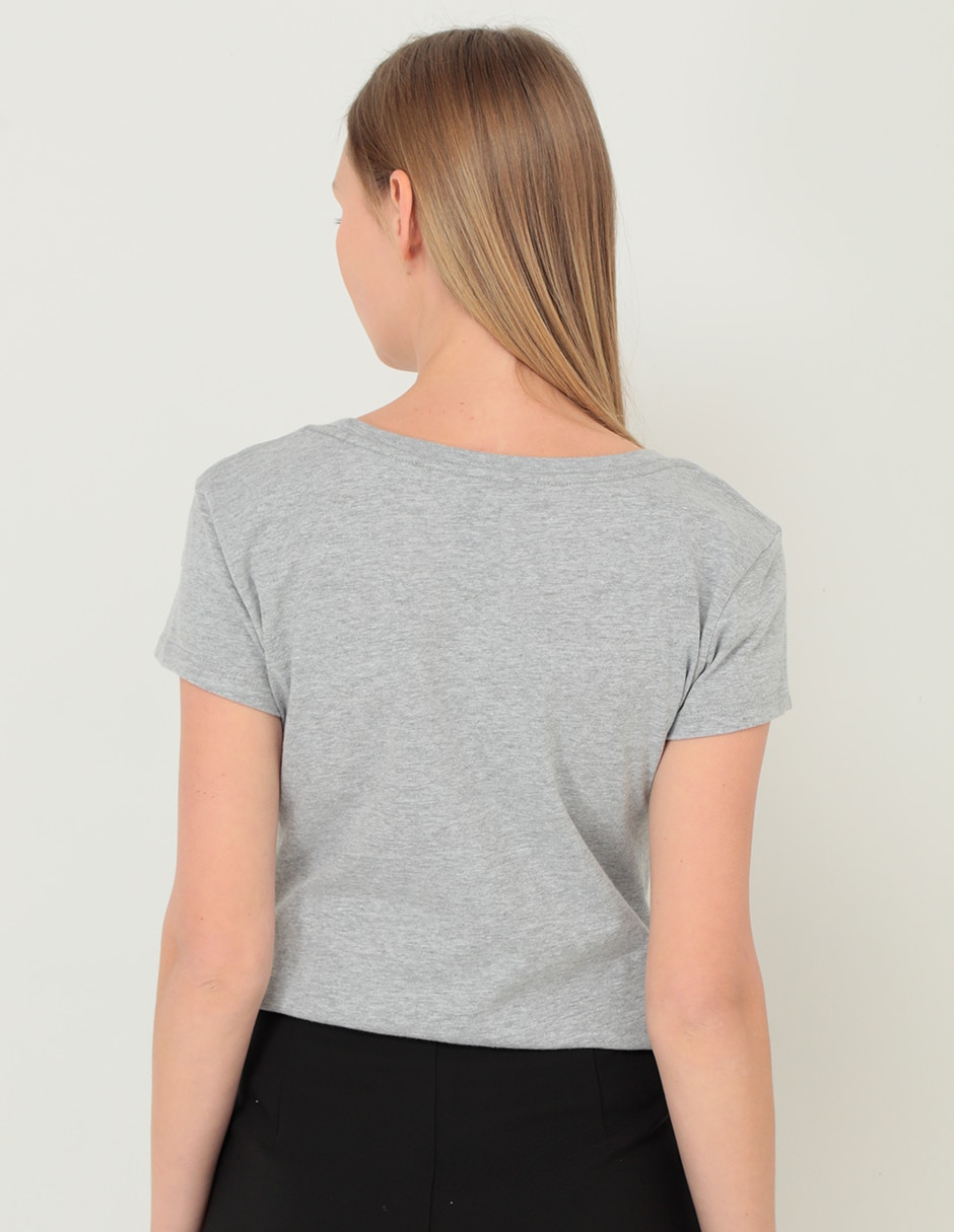 Playera manga corta cuello redondo para mujer 2