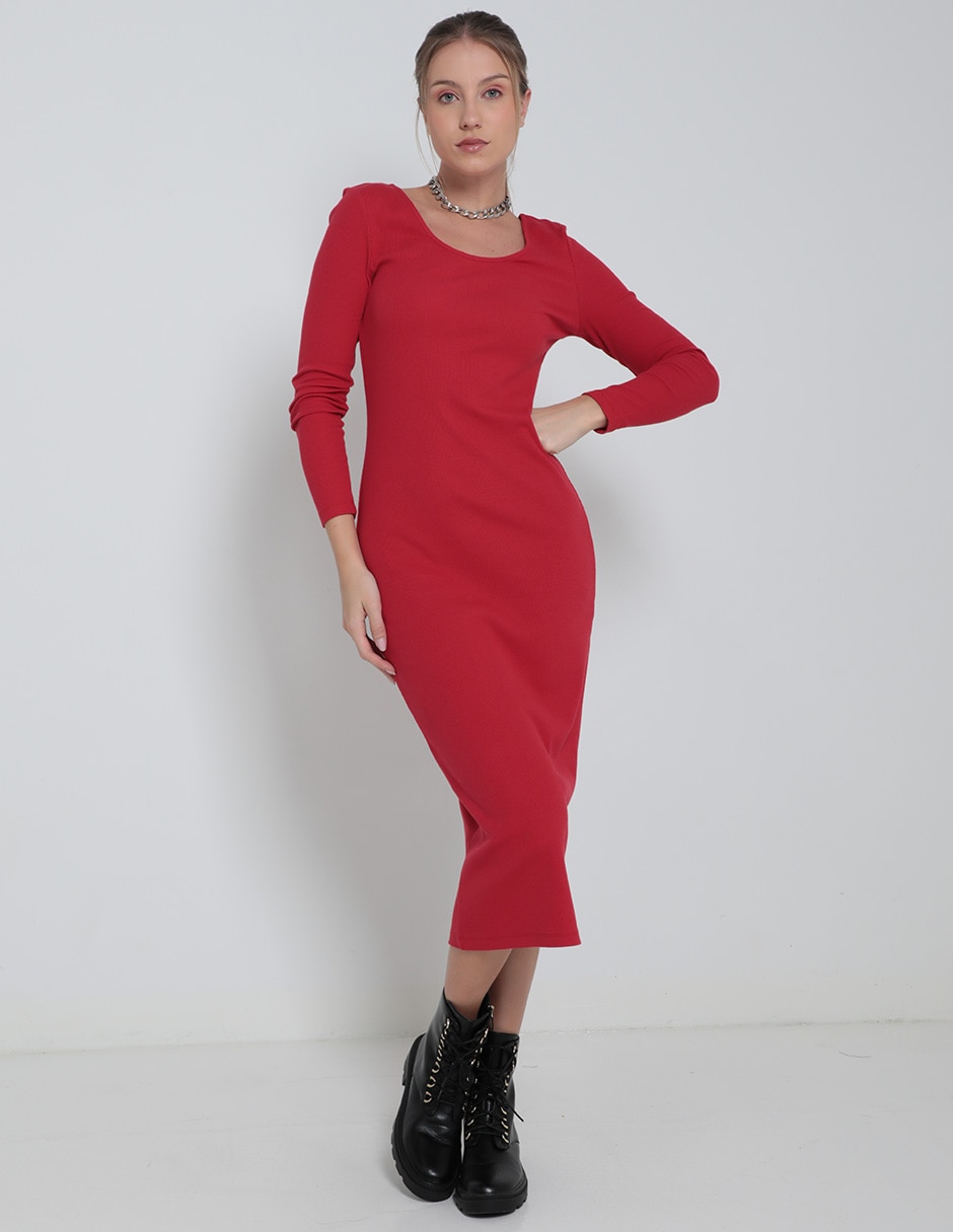 Vestido Casual Vestidos Rojos Liverpool Línea Pura Vestidos Rojos