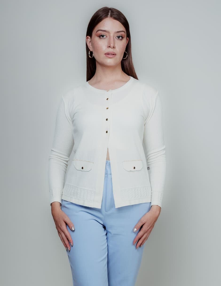 Suéter cuello redondo para mujer