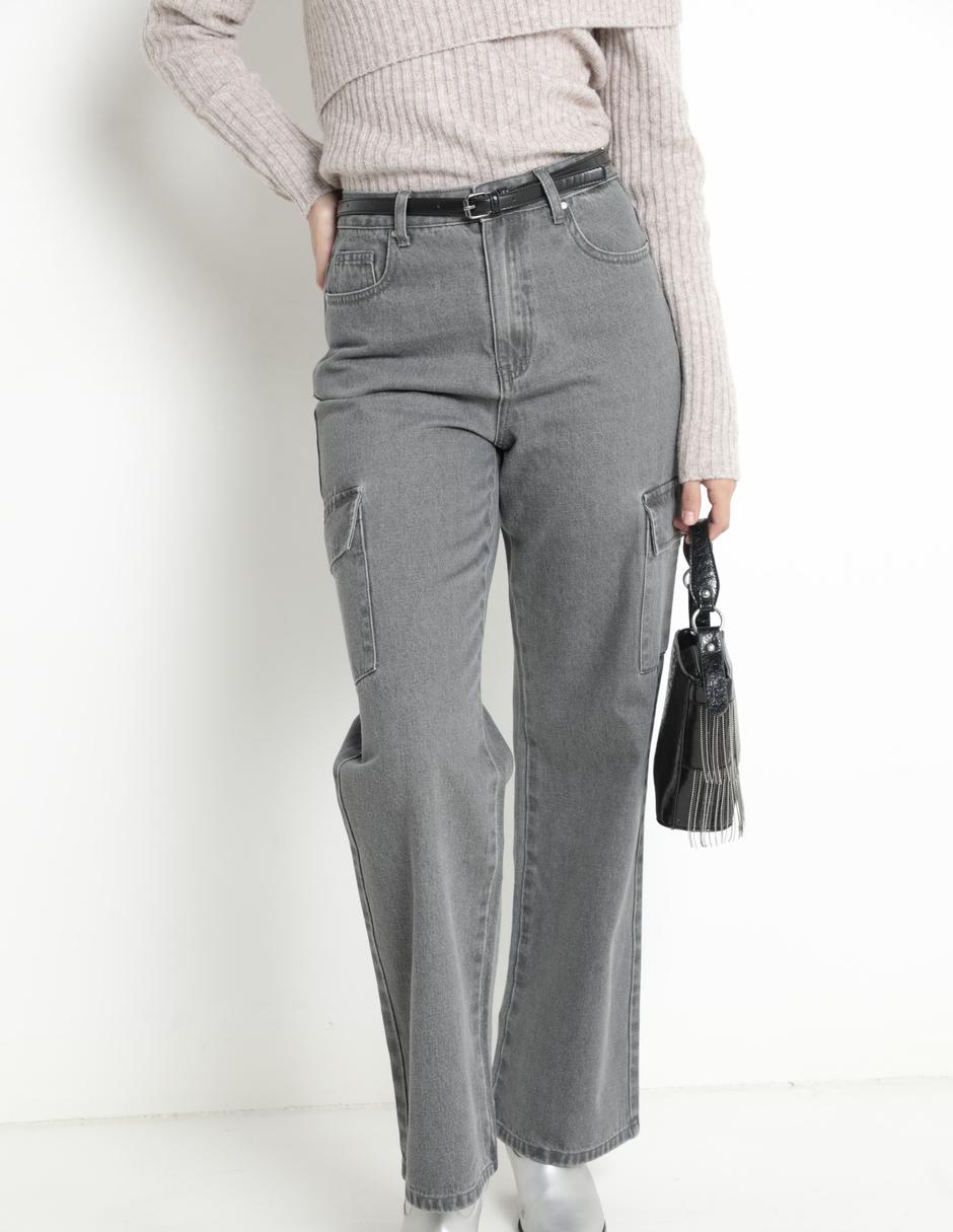 Jeans amplio corte cintura para mujer 1