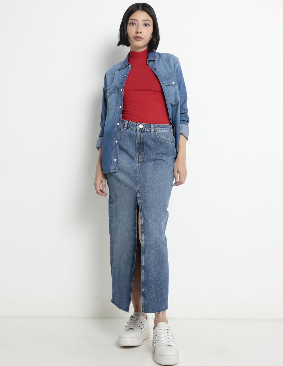 Falda crop a la cintura 3
