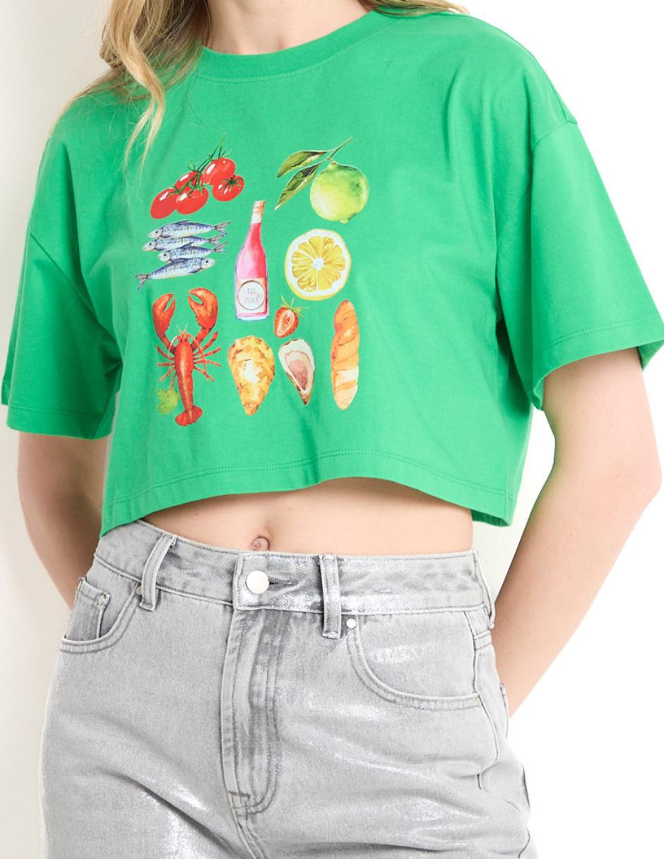 Playera manga corta cuello redondo para mujer 4