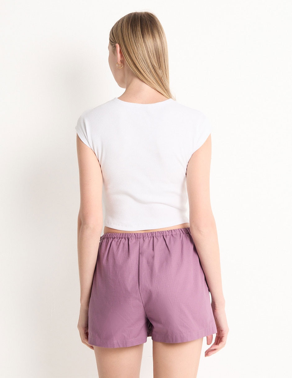 Playera manga corta cuello redondo para mujer 2