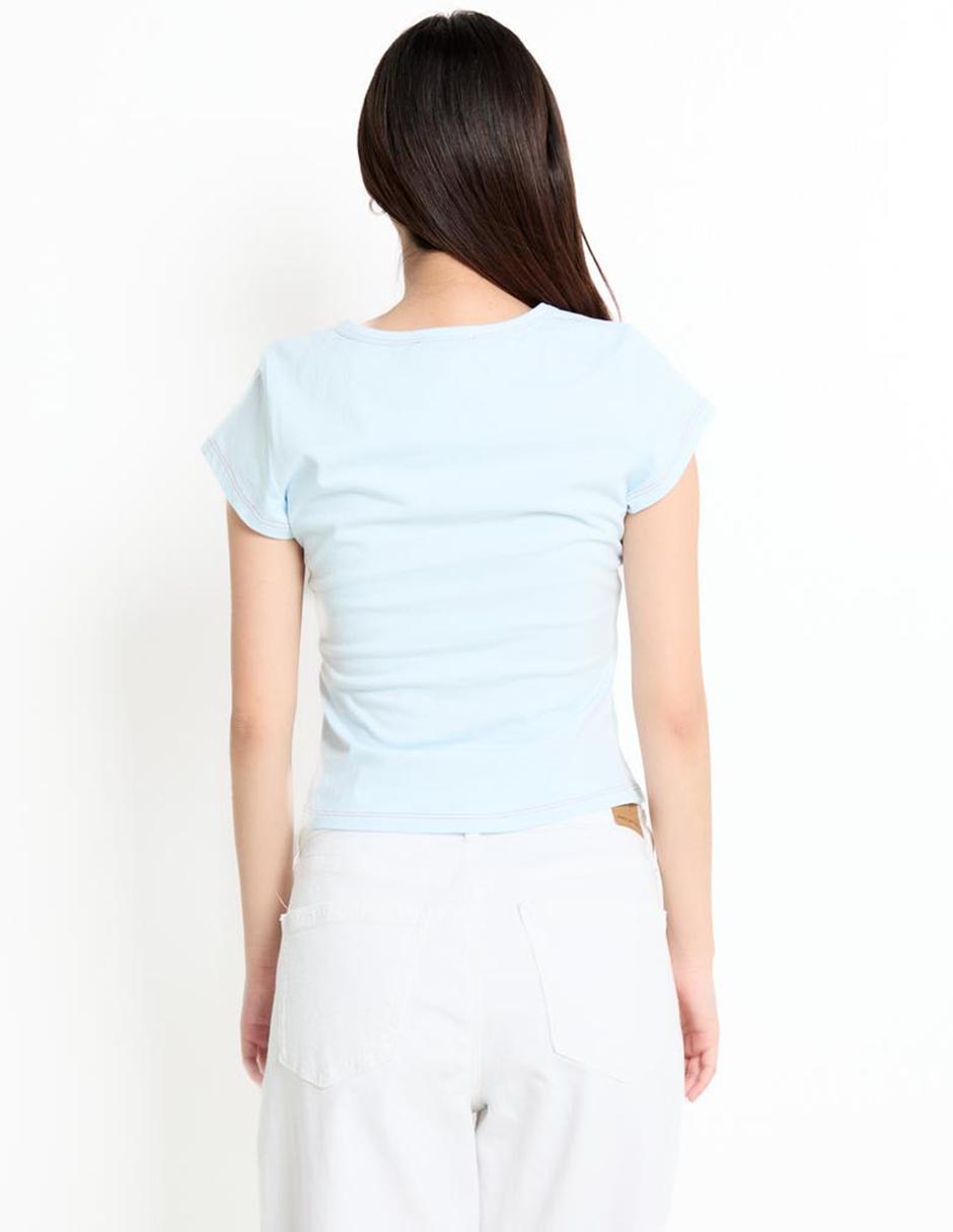 Playera manga corta cuello redondo para mujer 2