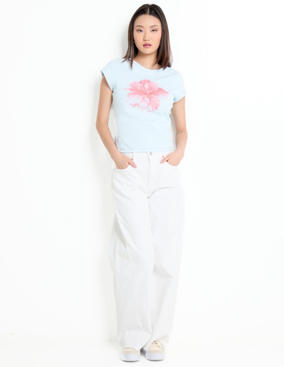 Playera manga corta cuello redondo para mujer 3