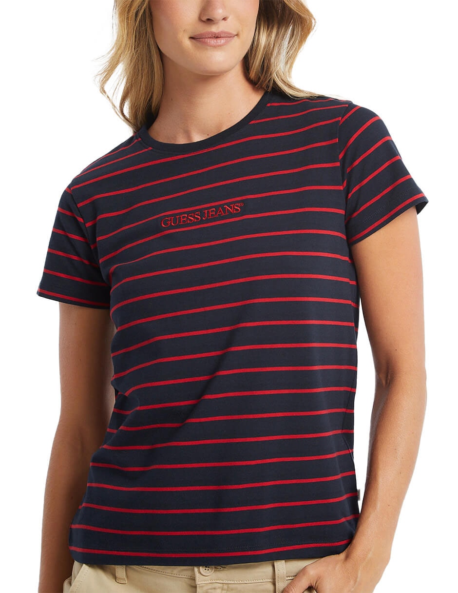 Playera manga corta cuello redondo para mujer