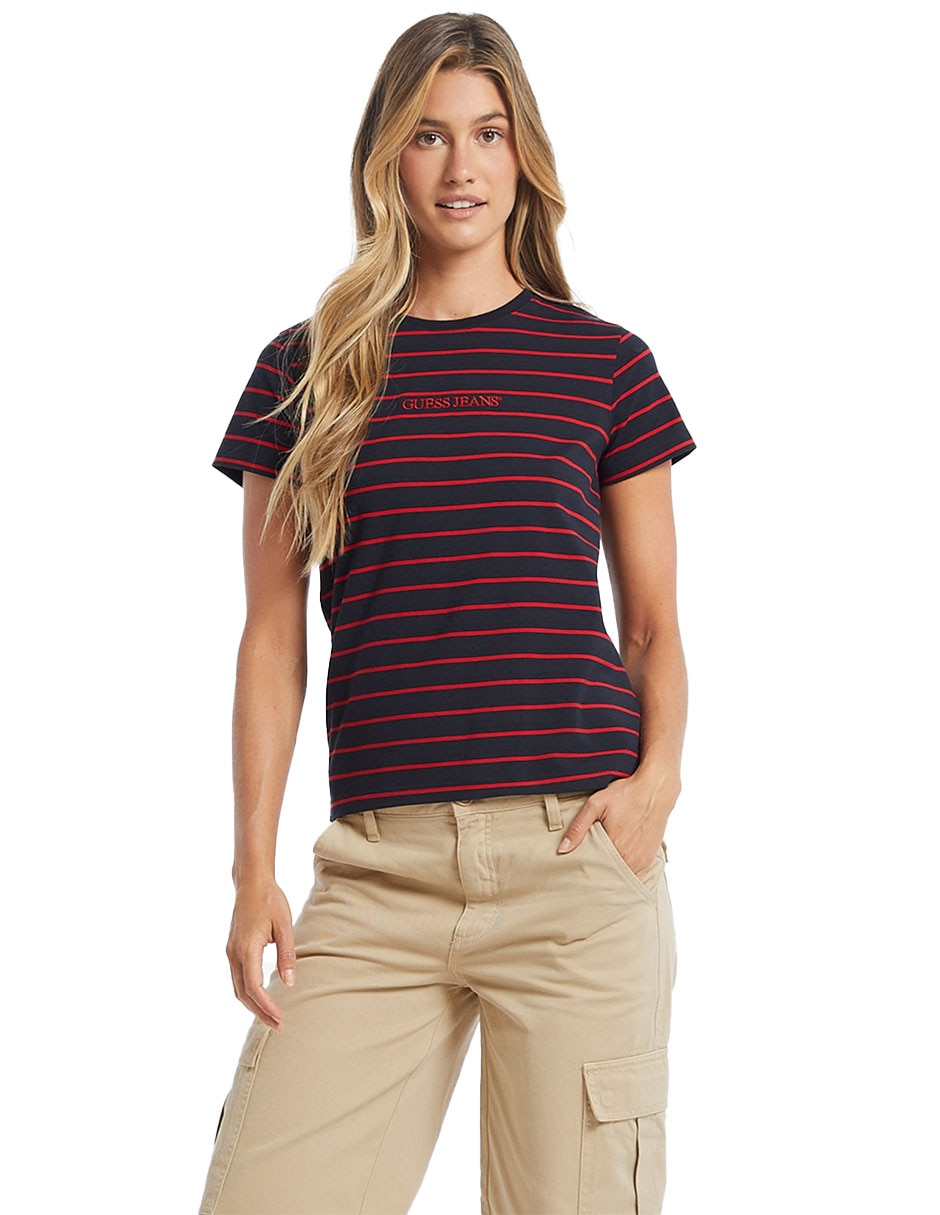 Playera manga corta cuello redondo para mujer 2