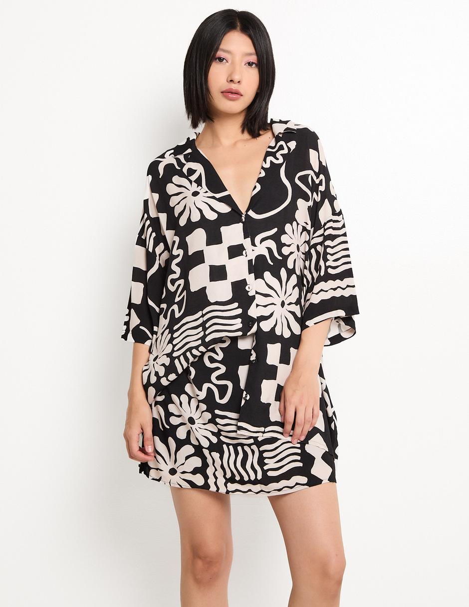 Blusa camisera manga 3/4 para mujer Blusa camisera manga 3/4 para mujer