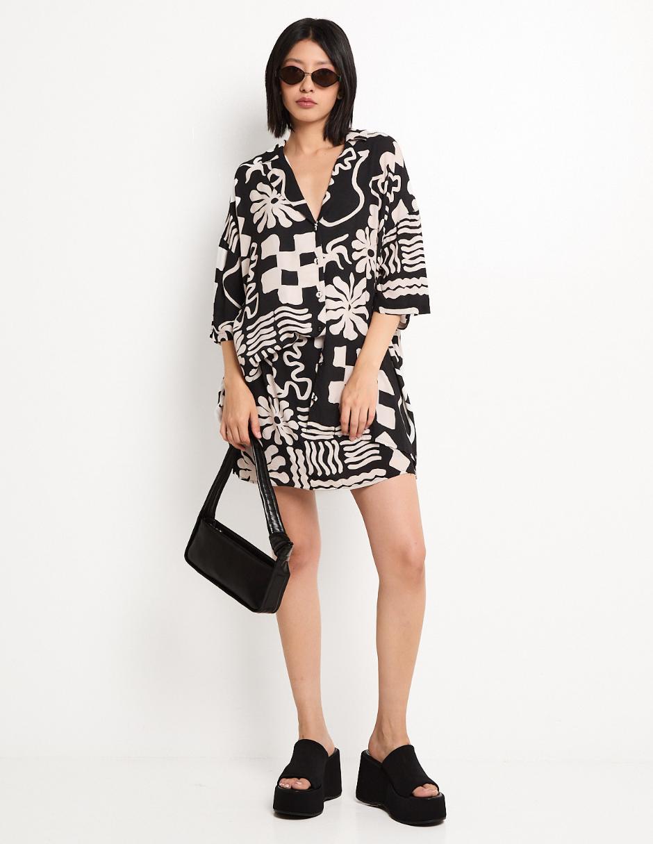 Blusa camisera manga 3/4 para mujer 3