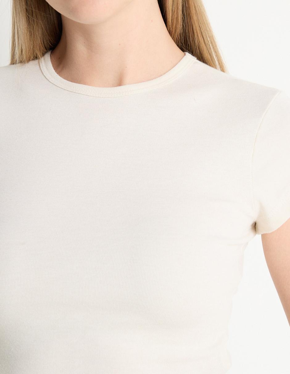 Playera manga corta cuello redondo para mujer 4