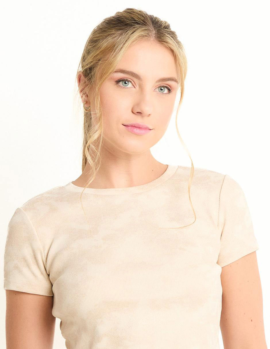 Playera manga corta cuello redondo para mujer 4
