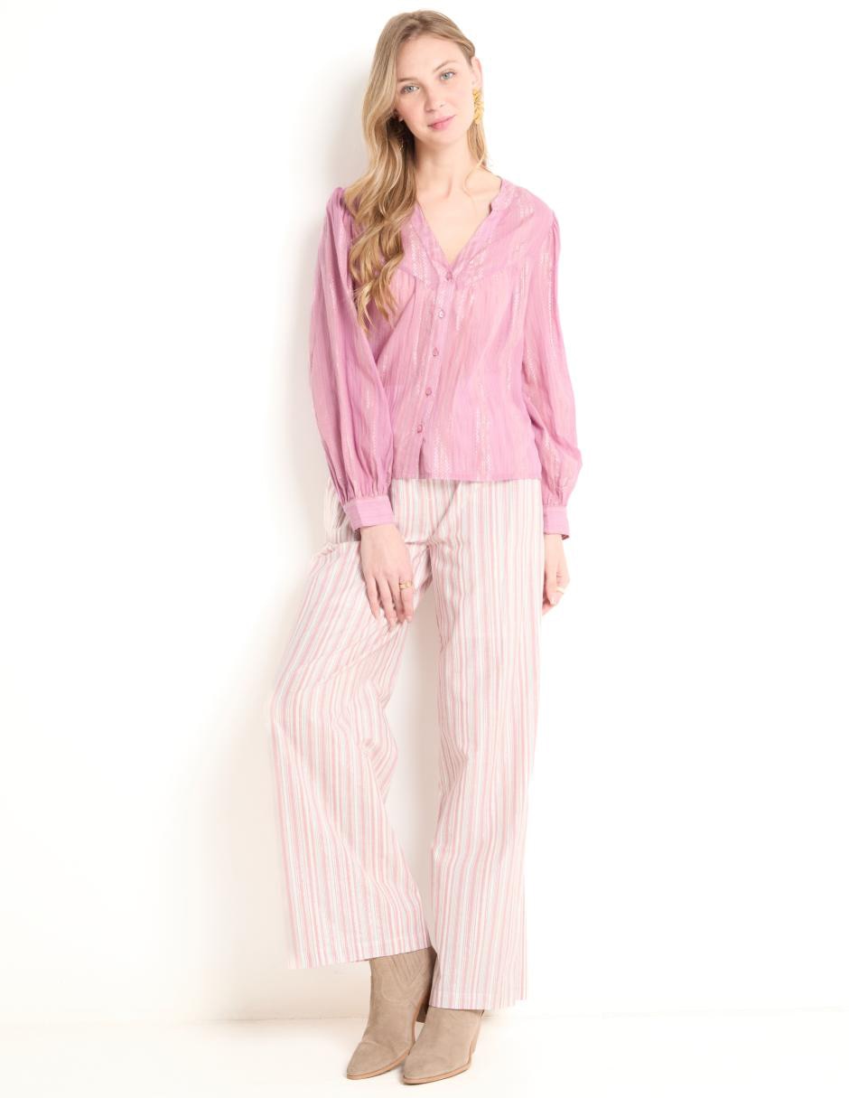 Blusa camisera manga larga para mujer 3