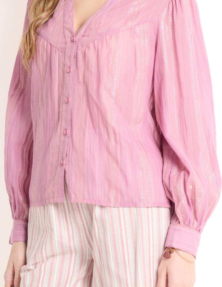 Blusa camisera manga larga para mujer 4