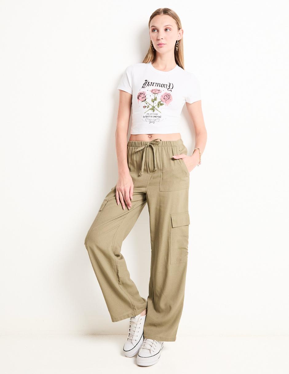 Playera manga corta cuello redondo para mujer 3
