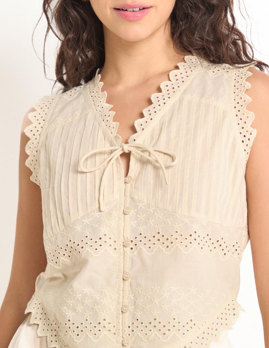 Blusa sin manga para mujer