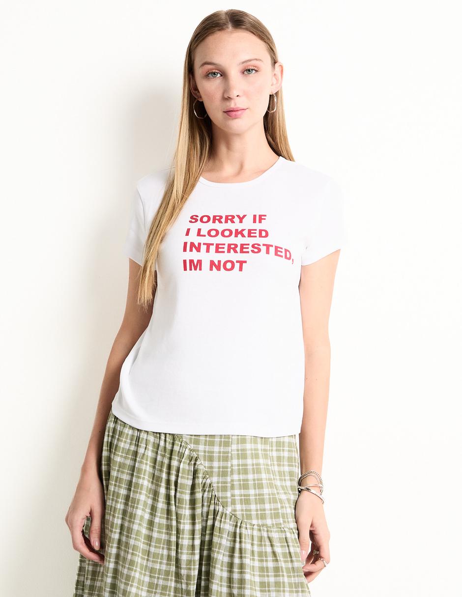 Playera manga corta cuello redondo para mujer