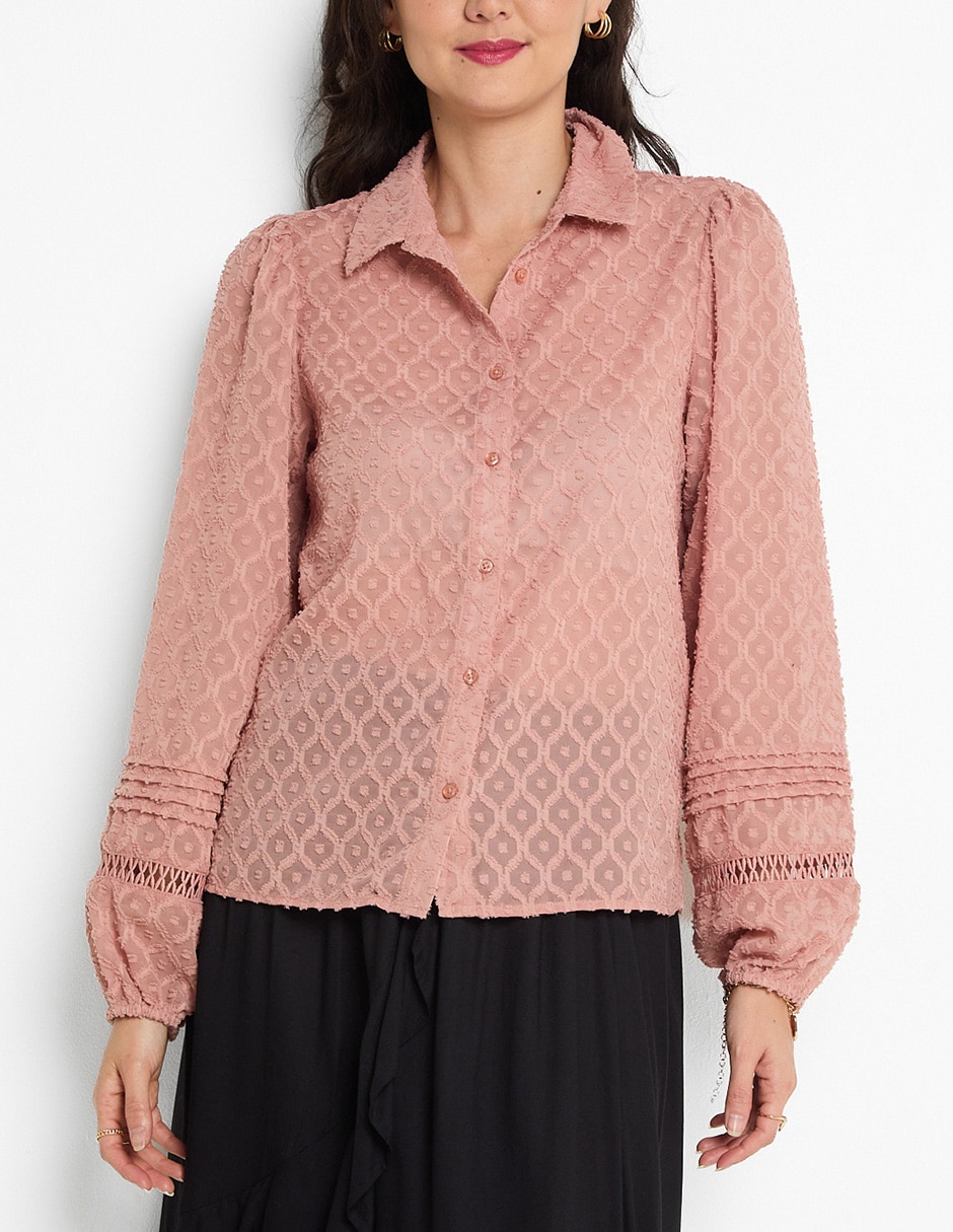 Blusa camisera manga larga para mujer 5