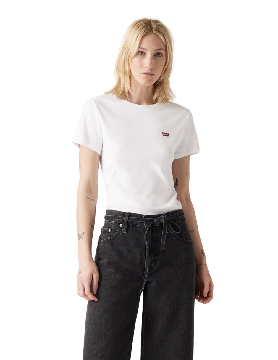 Playera manga corta cuello redondo para mujer