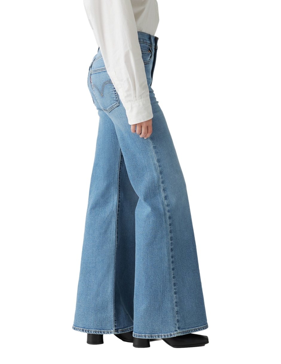 Jeans relaxed campana cintura alta para mujer 2