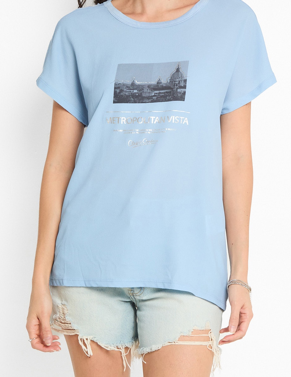 Playera manga corta cuello redondo para mujer 5