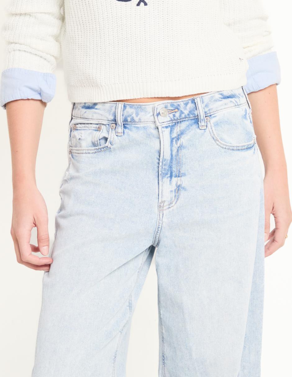 Jeans baggy corte cintura para mujer 4