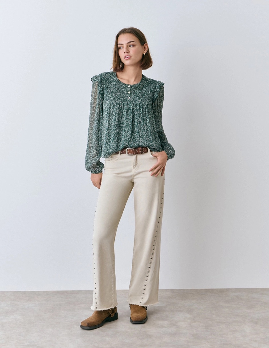 Blusa manga larga para mujer