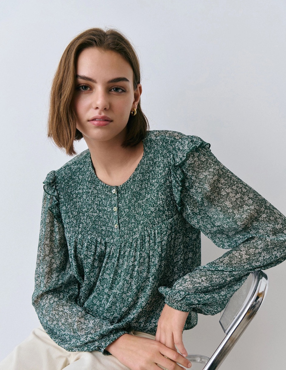 Blusa manga larga para mujer 4