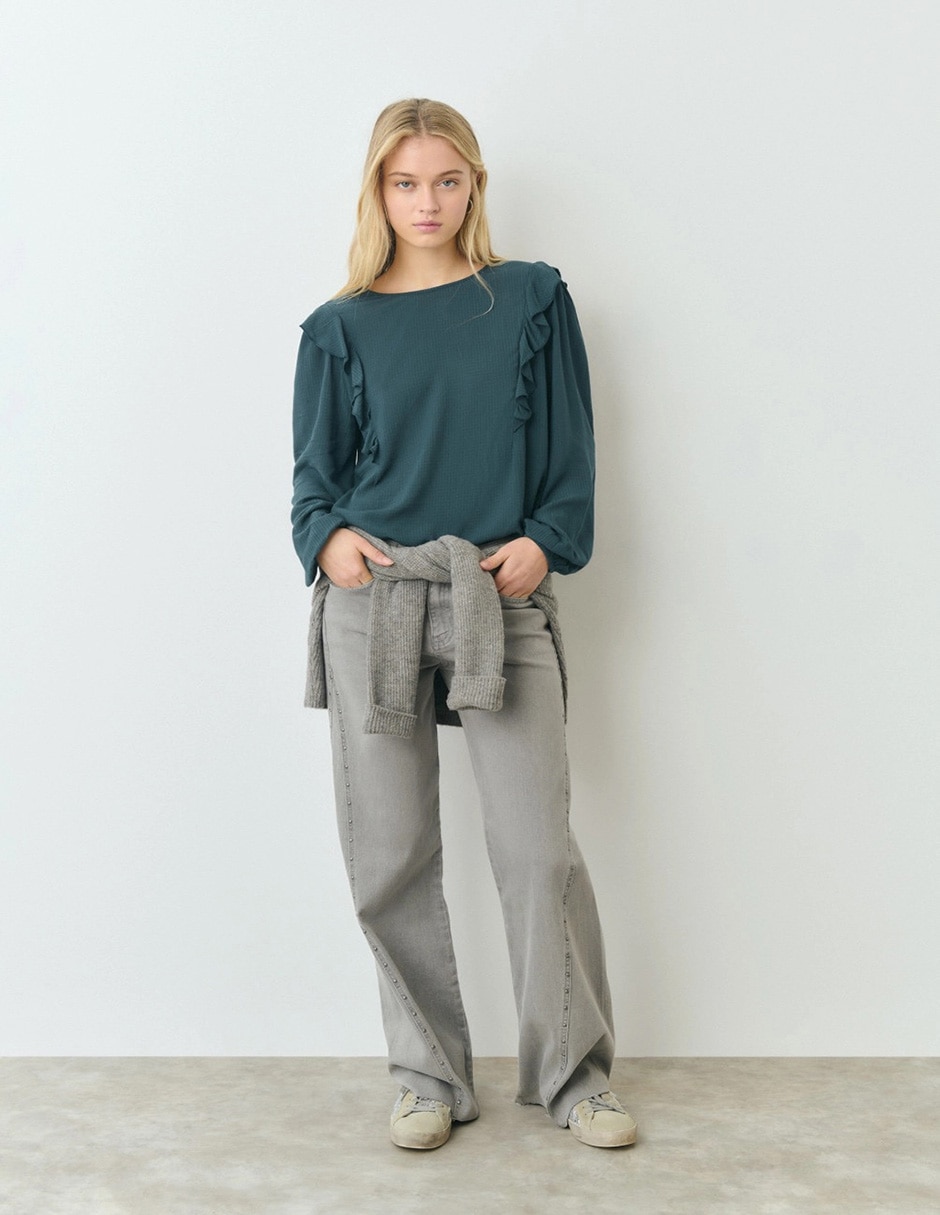 Blusa manga larga para mujer