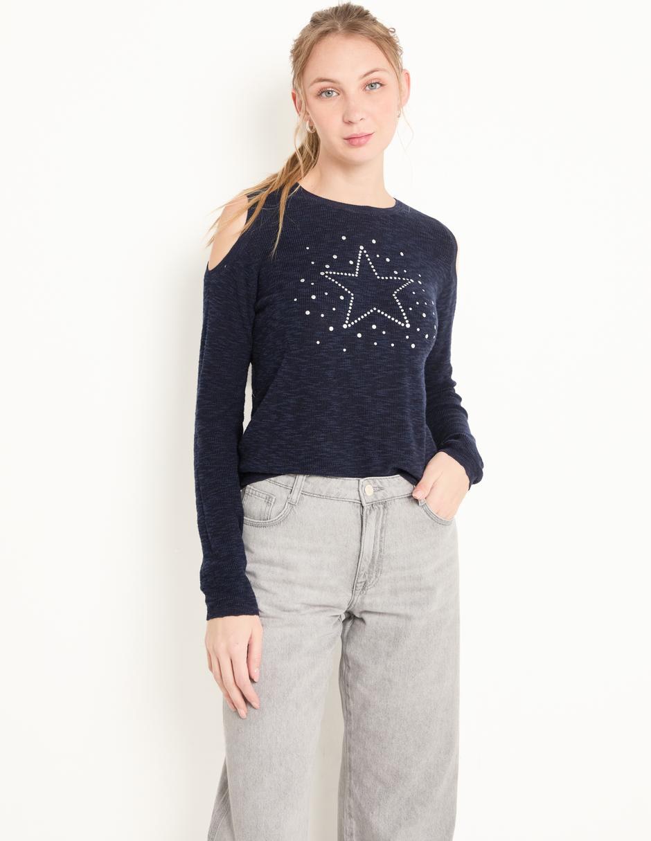 Suéter cuello redondo para mujer