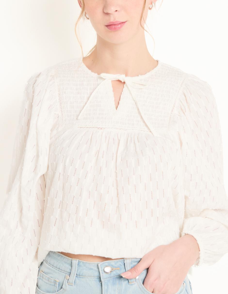 Blusa manga larga para mujer